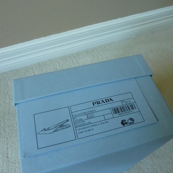 Prada Brushed Leather Slingback Logo Detail Flats - Picture 8 of 13